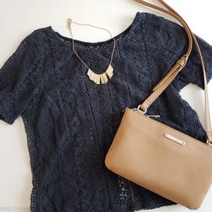 American Eagle Lace Button Back Top